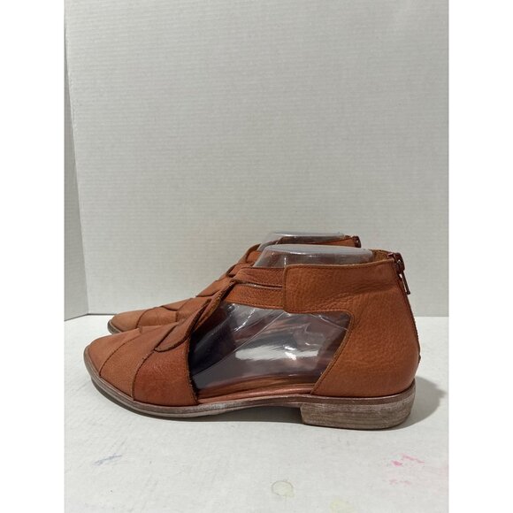 FREE PEOPLE Wanderlust Braided T-strap Flat In Brown Leather size 38 - Picture 3 of 8